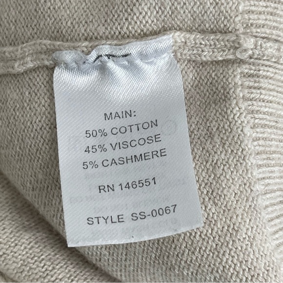 Summer & Sage Pullover Frenchie Sweater Women’s Size Small Beige - Picture 5 of 7